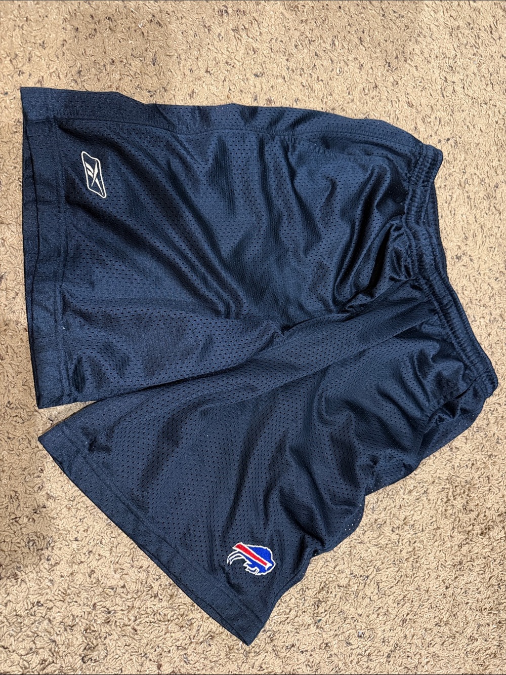 Reebok Navy Men's LARGE Athletic Shorts with Team Logo NFL BUFFALO BILLS